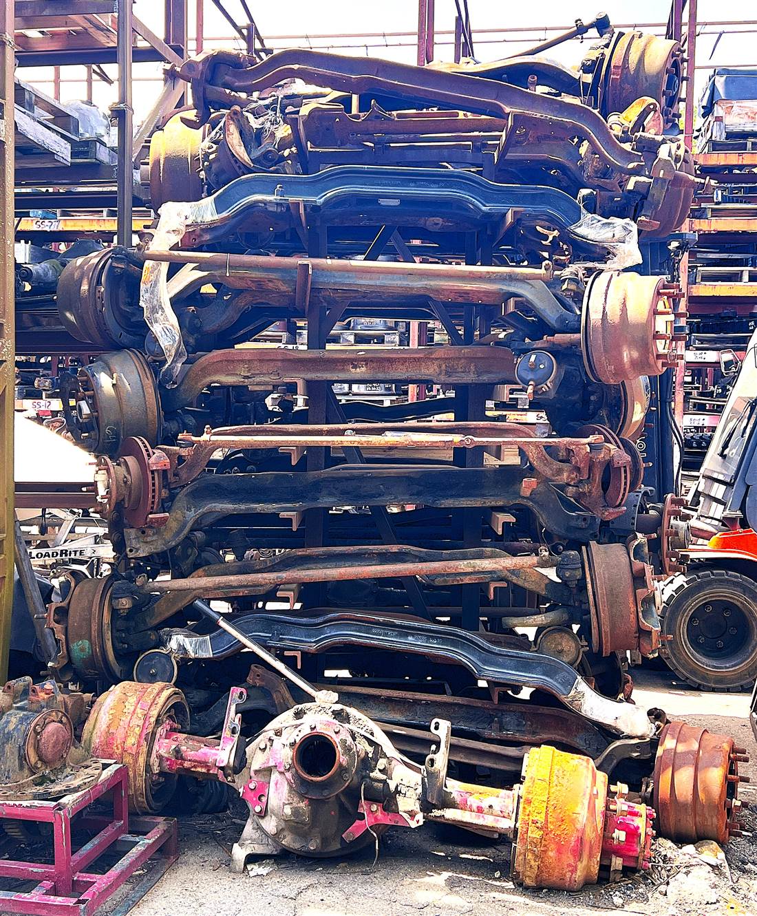 Used heavy-duty truck axles and suspension components